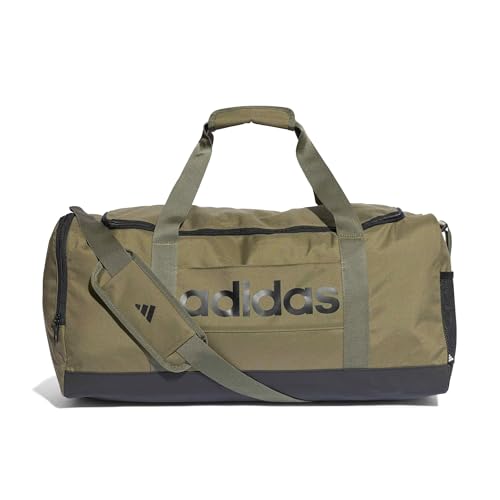Detalle de adidas Essentials Linear Duffel Bag – Olive Strata/Black, Größe M