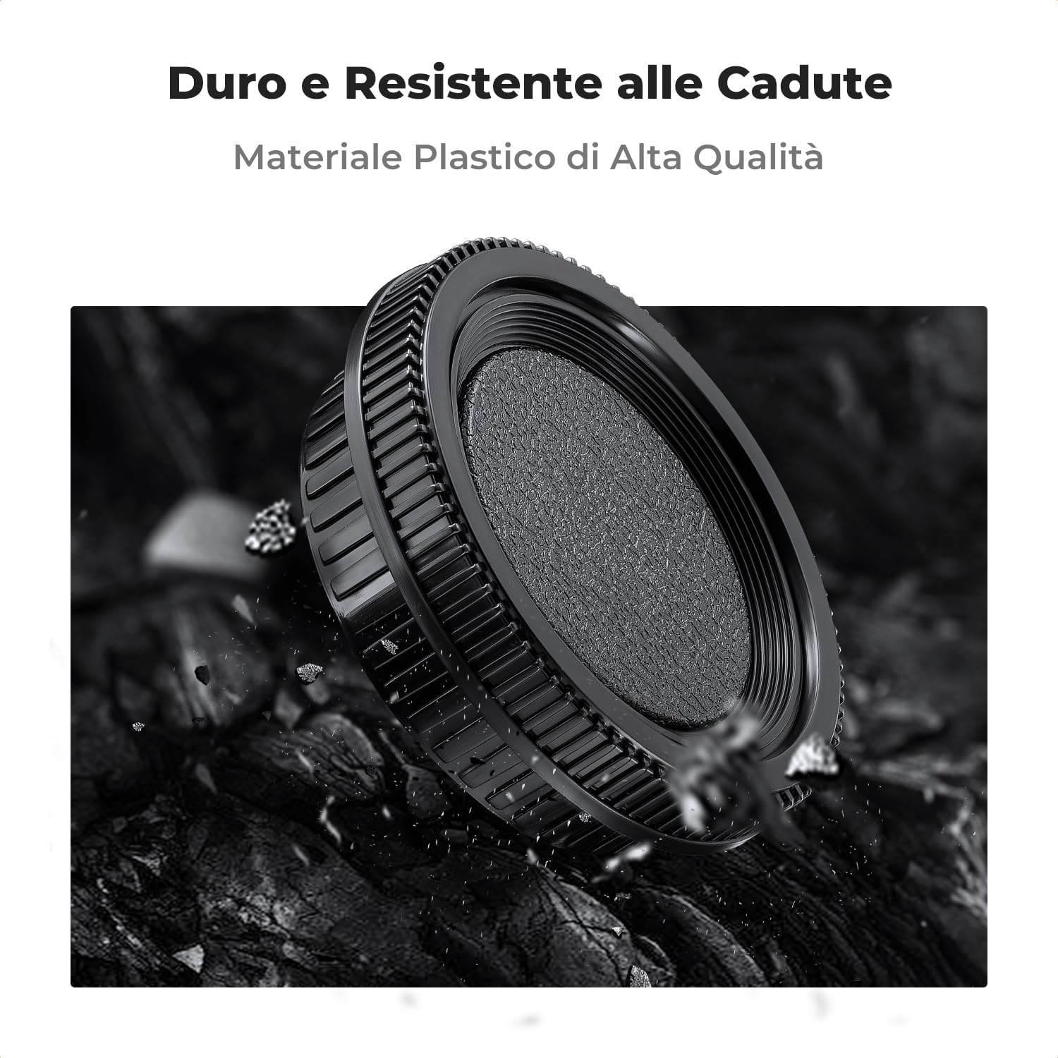 Detalle de K&F Concept 2pack Tappo Corpo e Coperchio posteriore per obiettivo – compatibile Minolta SR-2, SR-7, SR-T 101, XK, XM, X-1, XE-5, XE, XE-1, XE-7, XD-7, XD-11, XG-M, X-500, X-570, X-700