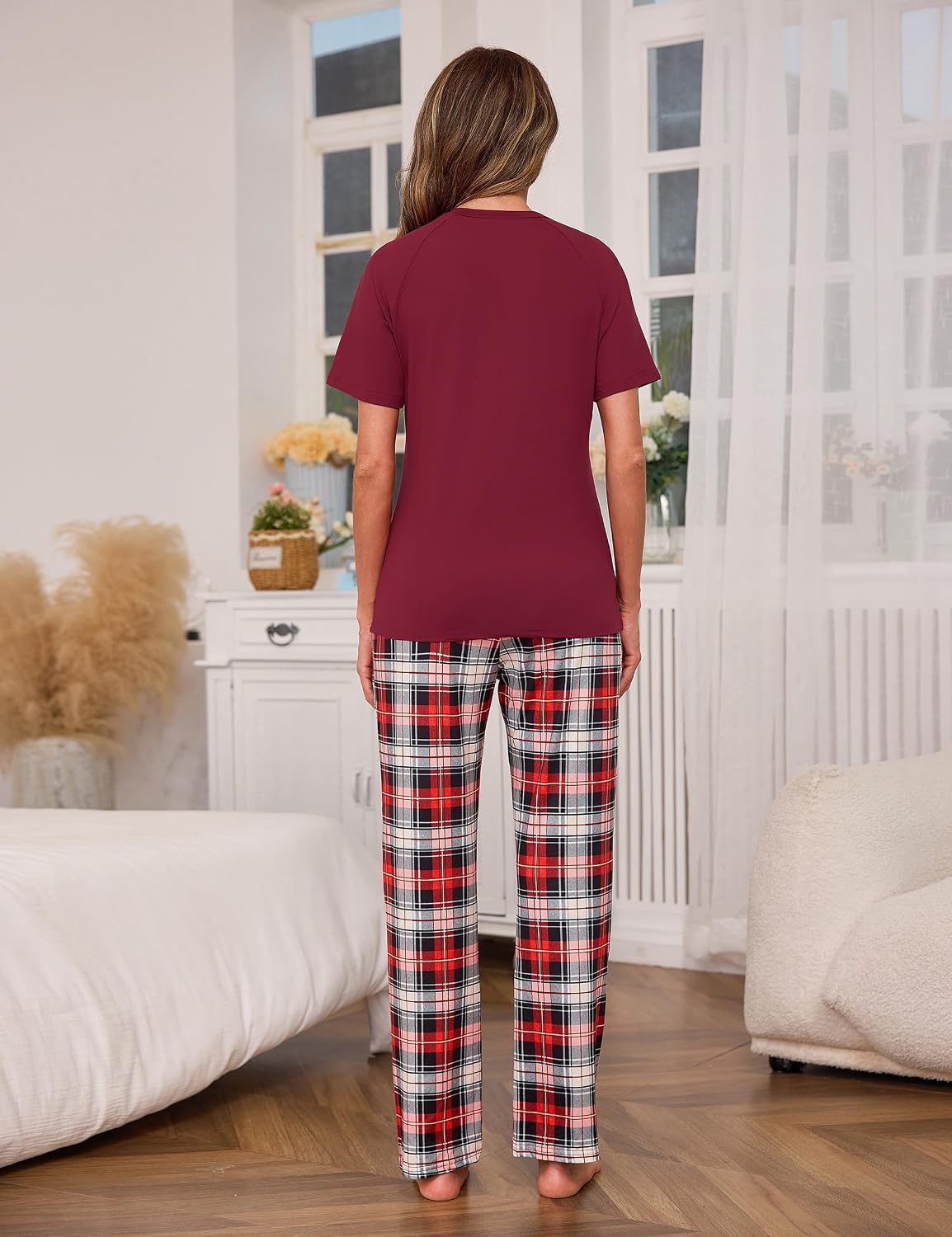 Detalle 2 de Uniexcosm Chemise de Nuit Longue Femme en Coton – Ensemble Pyjama et Robe de Nuit Hiver