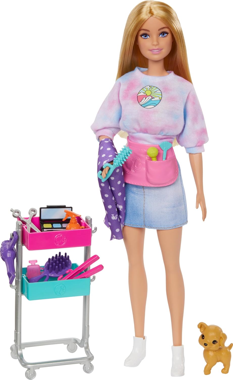 Detalle de Barbie HNK95 Poupée styliste Malibu avec 14 accessoires