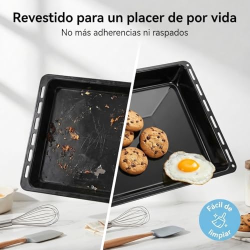 Thumbnail 4 de ICQN Bandeja Esmaltada con Rejilla para Horno 46x37x3 cm: compatible con TEKA y Bosch