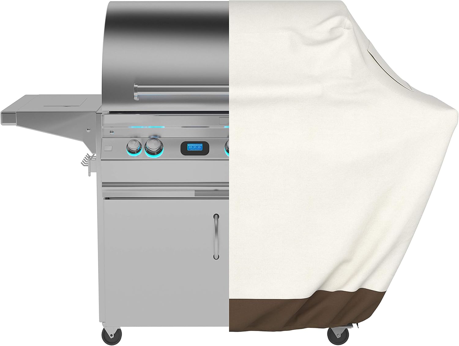 Detalle de Amazon Basics Grill Cover, Medium: practical protection for your outdoor grill