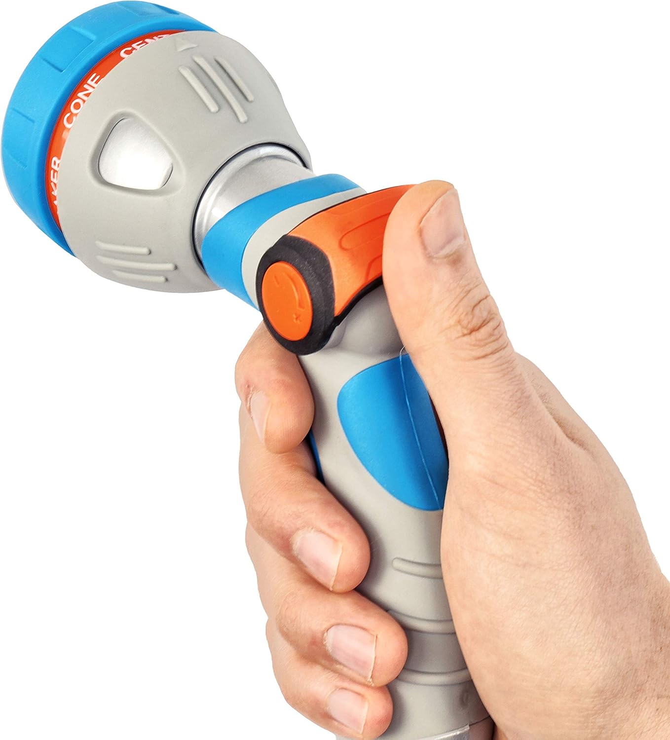 Detalle de GRÜNTEK Pistola Acqua Giardino in Metallo PREMIUM – 7 spruzzi, alta pressione, compatibile con ogni tubo