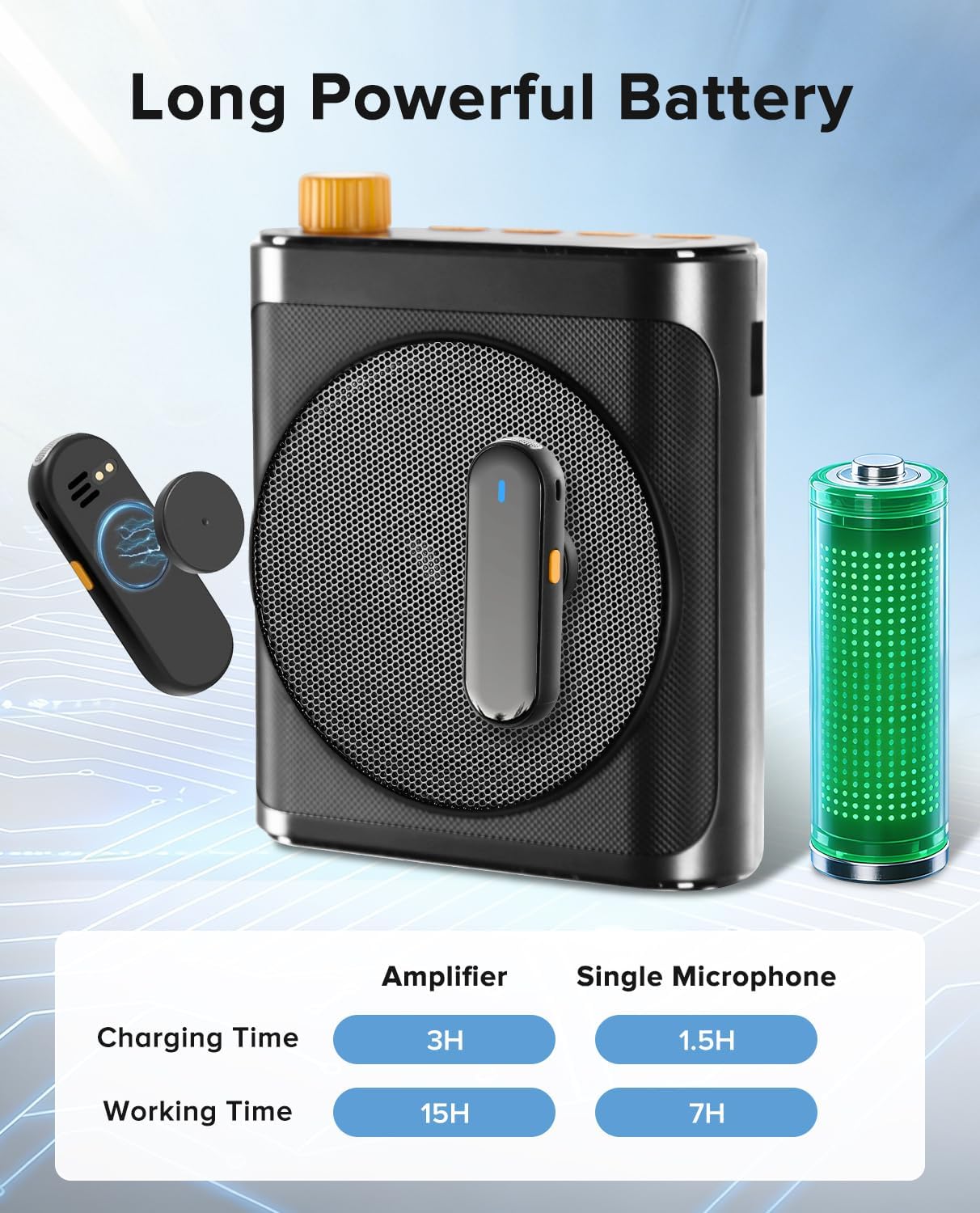 Thumbnail 4 de Gicorino H20-4mic Voice Amplifier with Dual Magnetic Lavalier Mics