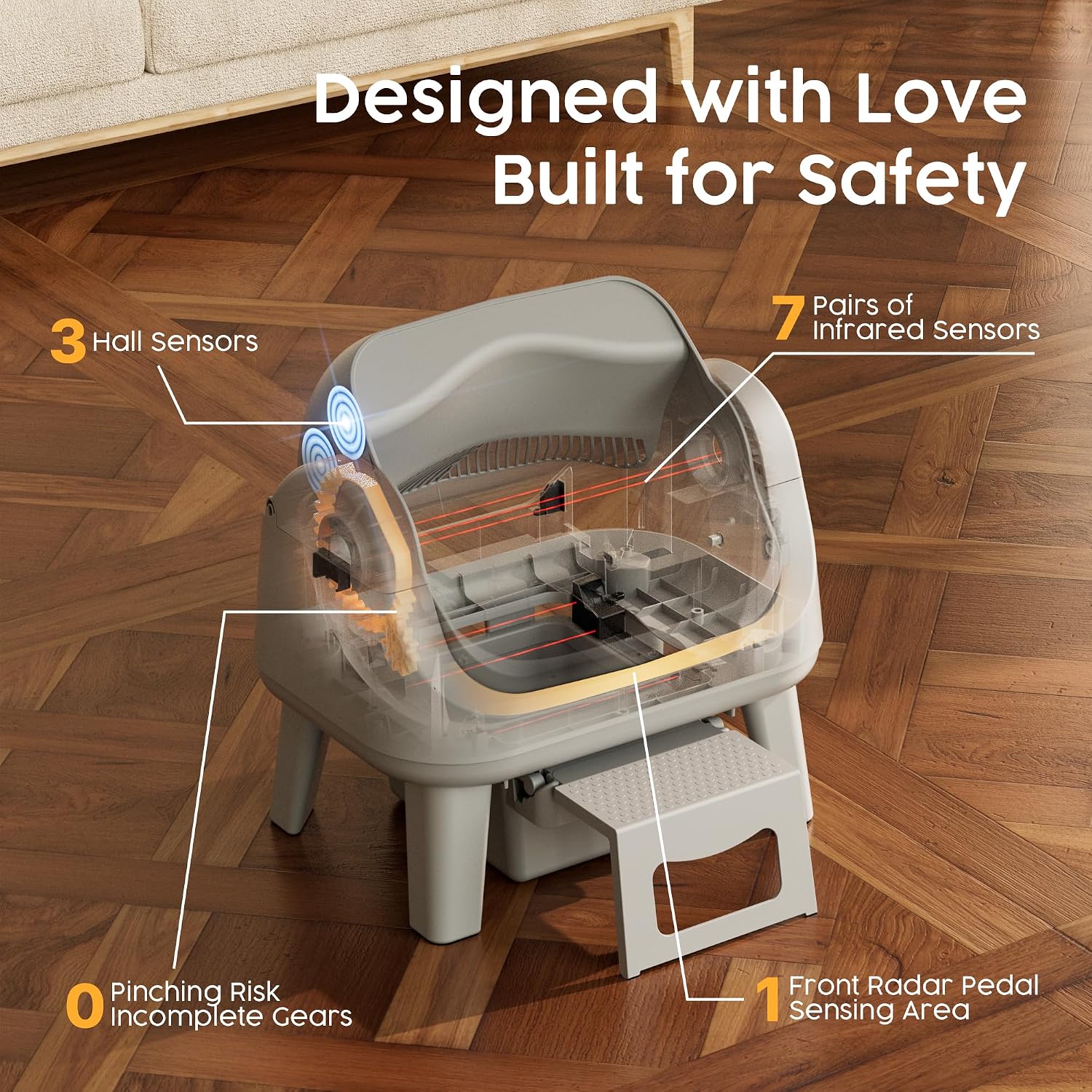 Detalle de PetPivot Automatic Cat Litter Box, Dark Grey