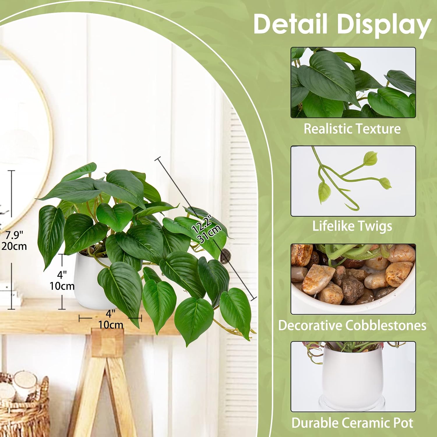 Thumbnail 1 de Hollyone Künstliche Monstera im Topf 25 cm