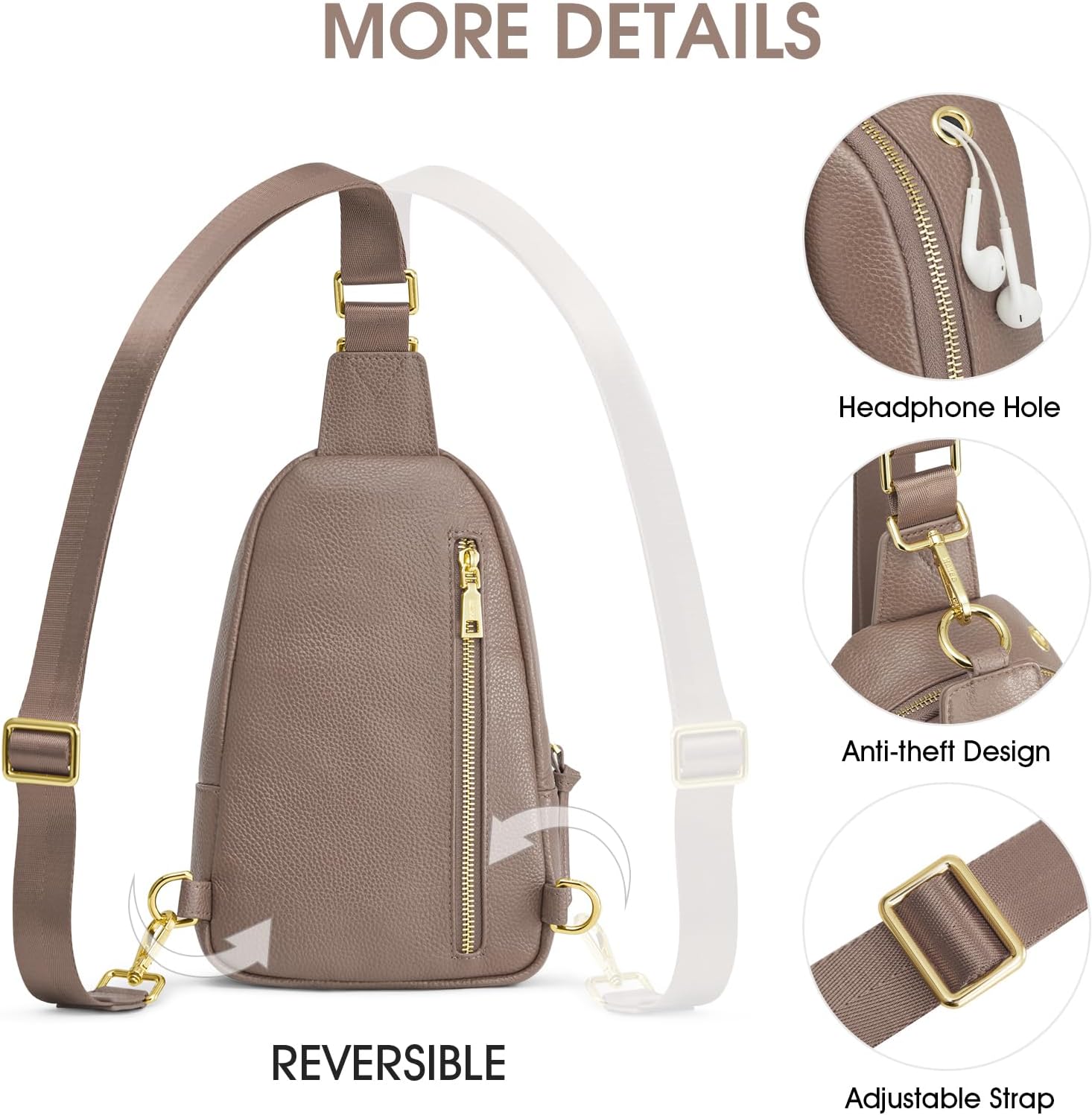 Detalle 2 de Kattee borsa a tracolla da donna in pelle con blocco RFID