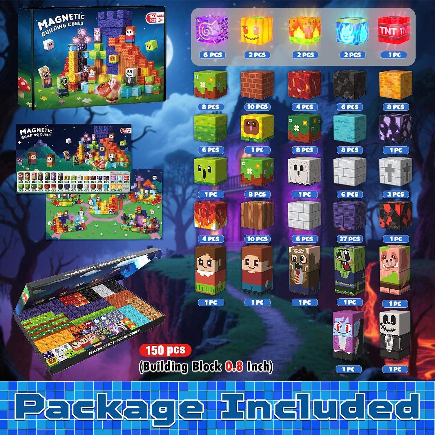 Detalle 2 de Magnetic Blocks 150 PCS Building Set for Kids