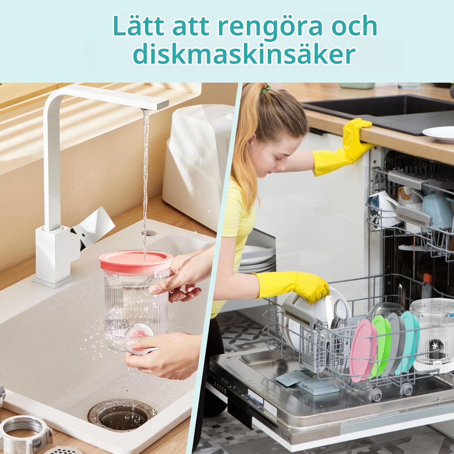 Thumbnail 6 de HAIWILL ersättningsbehållare för Ninja Creami Swirl NC701EU, 2 × 480 ml