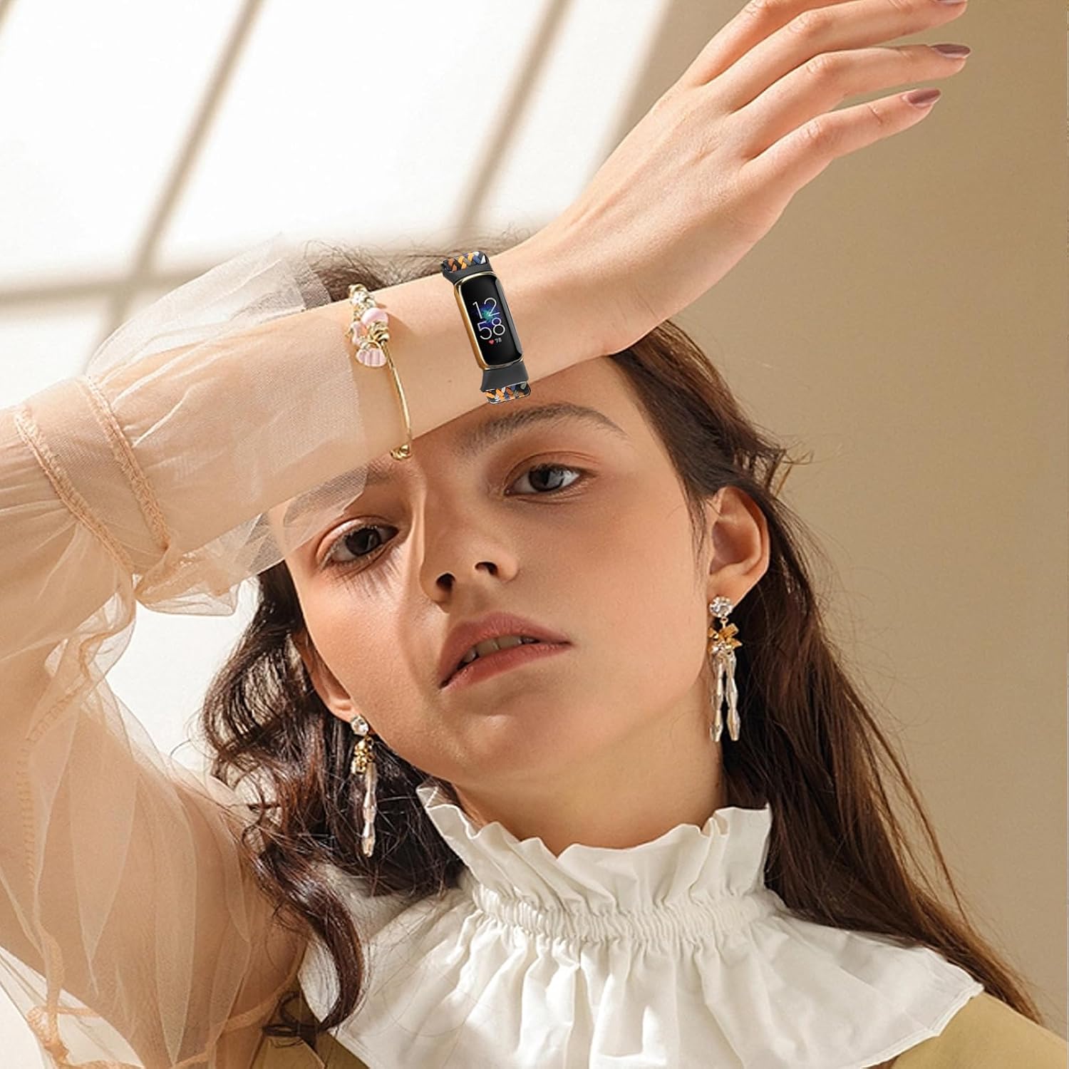 Detalle de FTYQUEE Fitbit Luxe Braided Watch Band