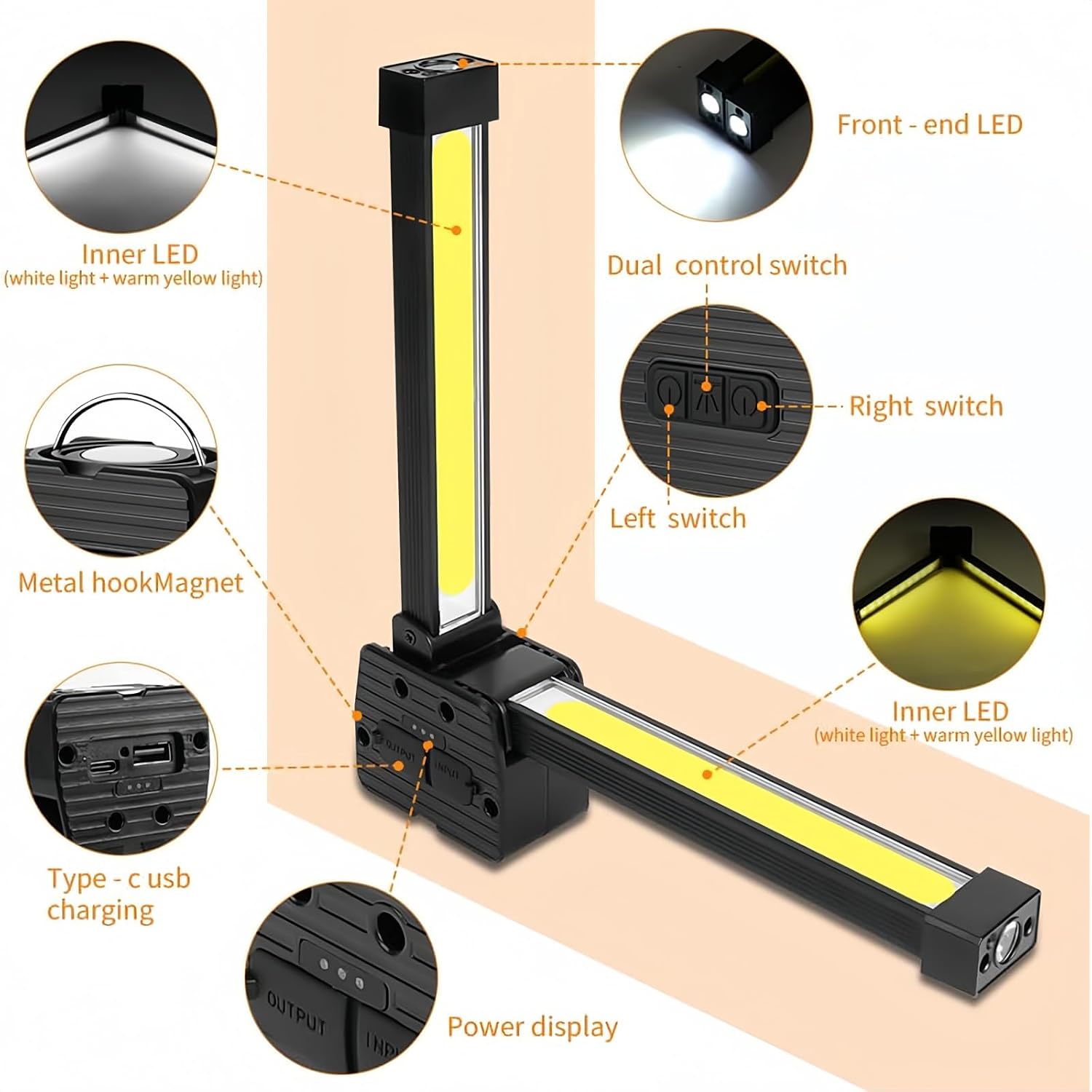 Detalle 2 de flintronic Gym Lamp 7 modes