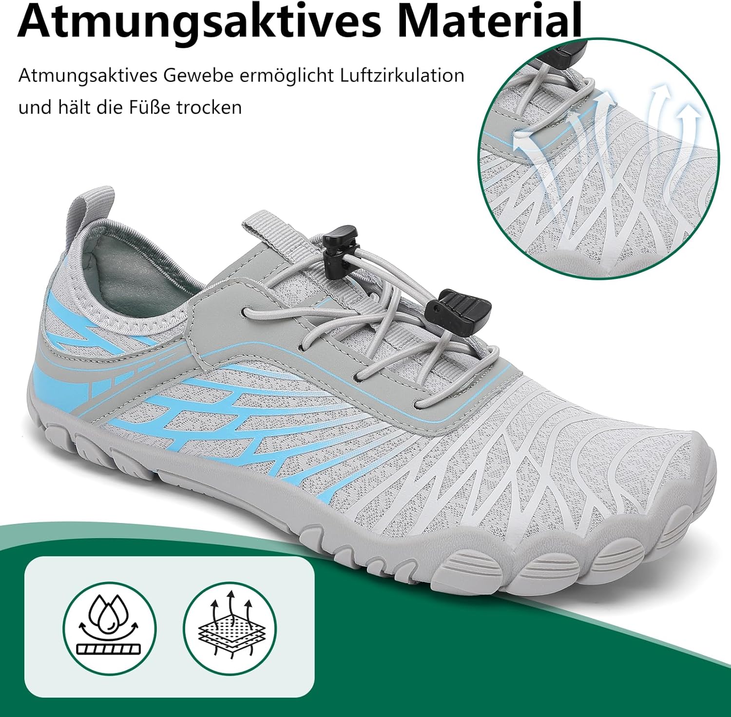 Thumbnail 5 de SAGUARO Damen Barfußschuhe leicht & atmungsaktiv – schnell trocknende Badeschuhe mit breiter Zehenbox (Gr. 35–43)