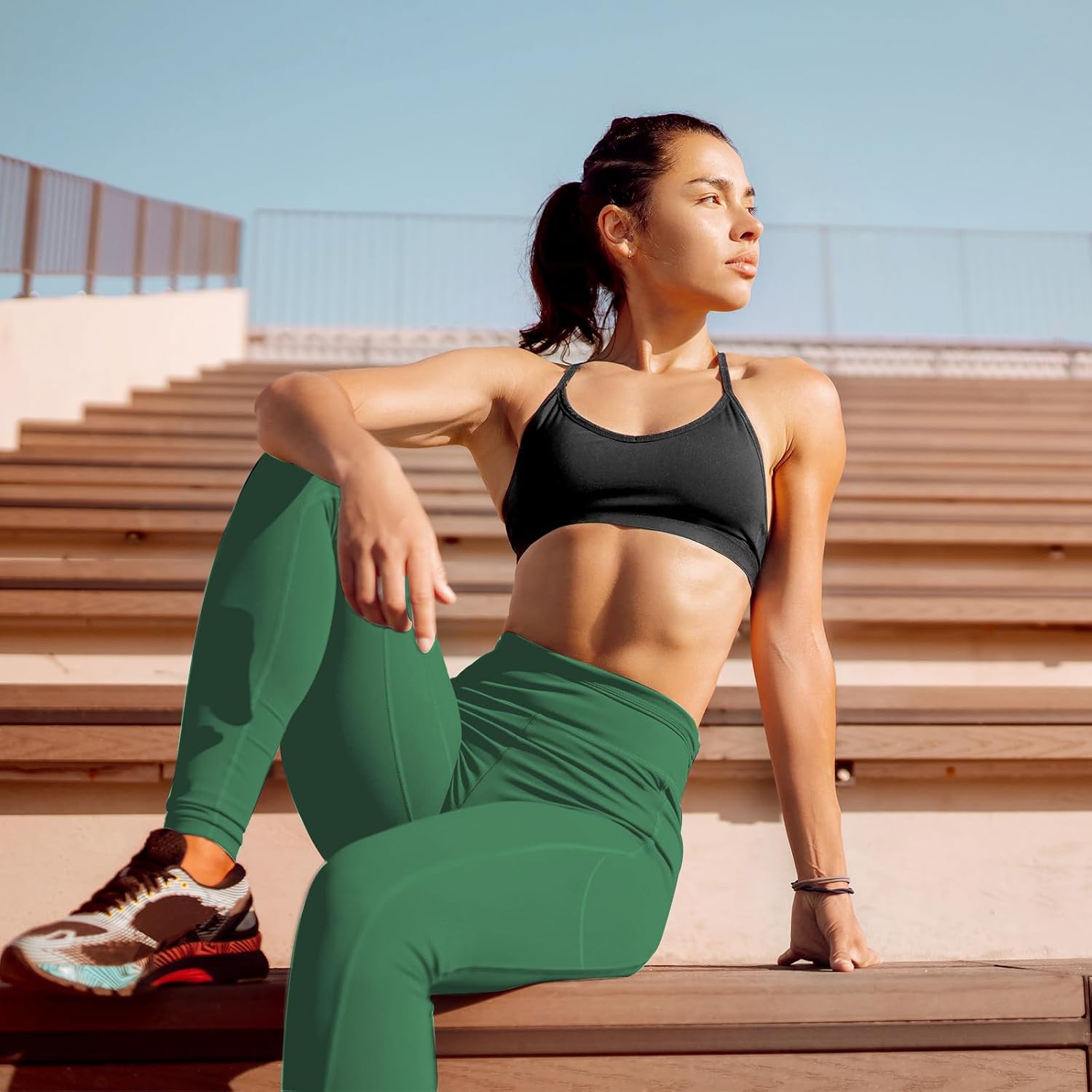 Thumbnail 1 de Occffy Legging de Sport Femme Pantalon de Yoga avec Poches – Taille Haute et Poches Intérieures