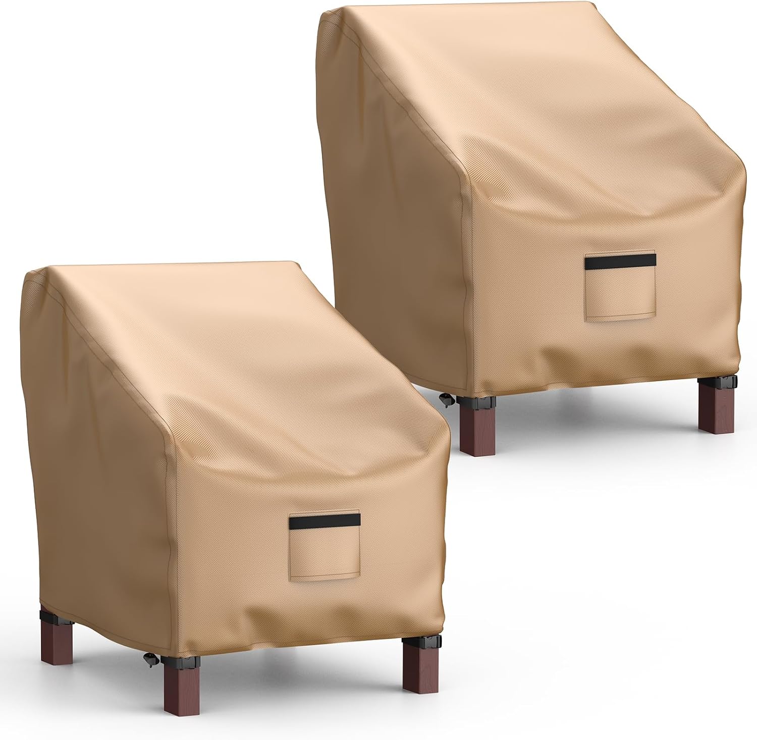 Detalle de Mrrihand MHD-289 Patio Chair Covers, Waterproof Brown Oxford Fabric, 2-Pack