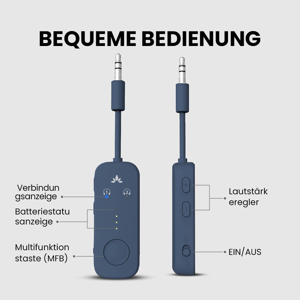Thumbnail 5 de Avantree Relay Bluetooth 5.3 Adapter für Flugzeug mit Qualcomm aptX Adaptive (3,5-mm-AUX, 2 Kopfhörer/AirPods)