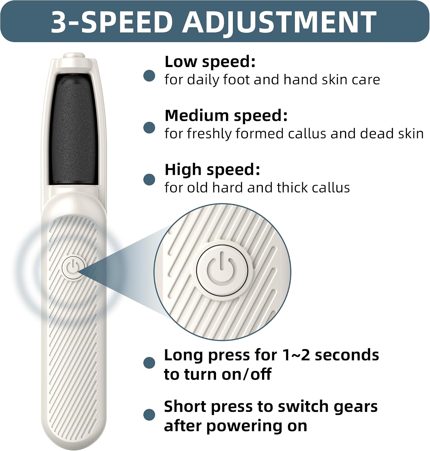 Detalle 1 de UQQU Electric Foot File rechargeable 1 device 🦶