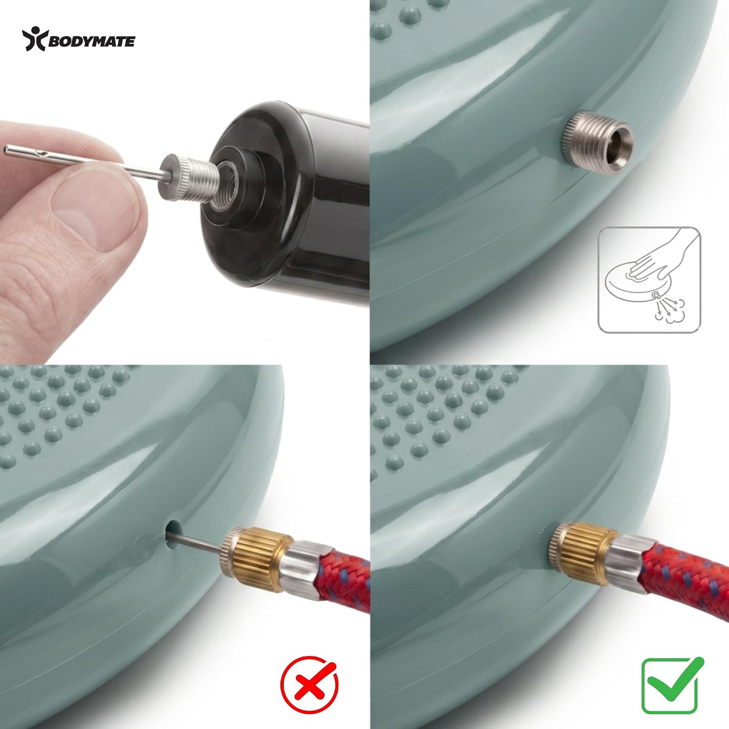 Thumbnail 4 de BODYMATE Balance Kissen mit Pumpe (Ø 34 cm) – instabiles Propriozeptionskissen für Core- & Rückentraining