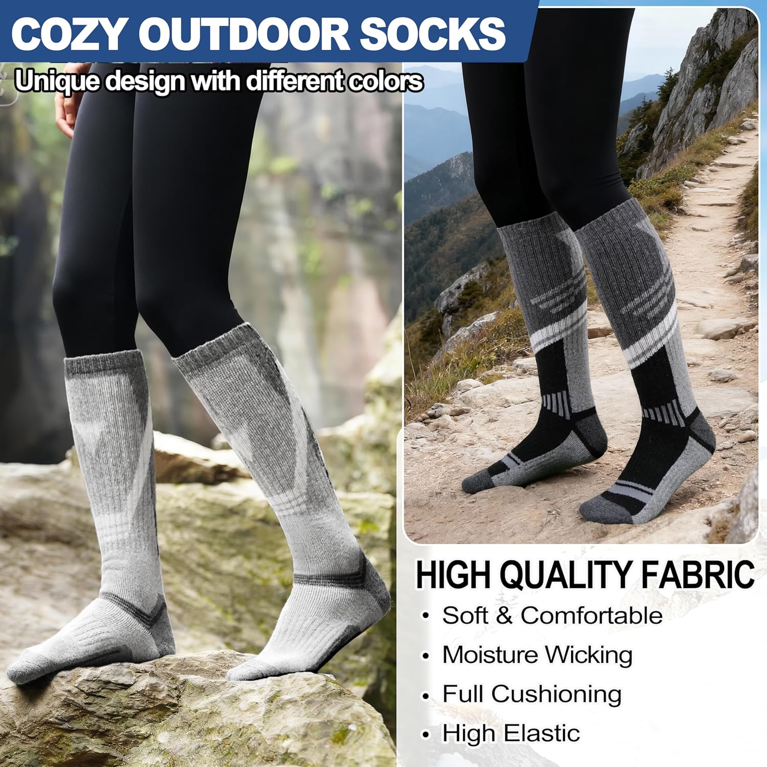Thumbnail 3 de Merino Wool Ski Socks 3-Pack — Thermal Knee-High