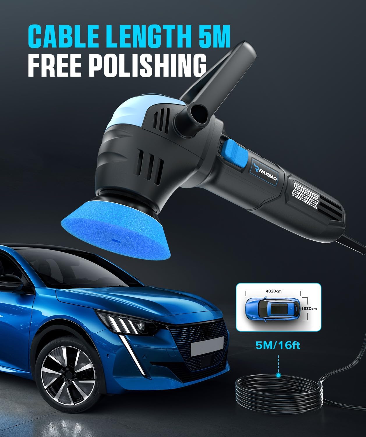 Thumbnail 6 de RAYBAO Mini Polisher (2in/3in) 750W random orbital car polisher and buffer