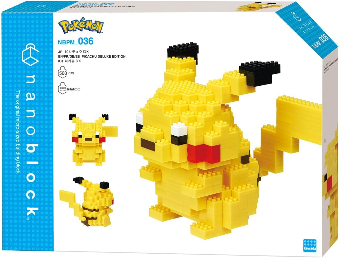 Thumbnail 5 de nanoblock Pokémon Deluxe – Pikachu, zestaw 560 mikroklocków, poziom 3