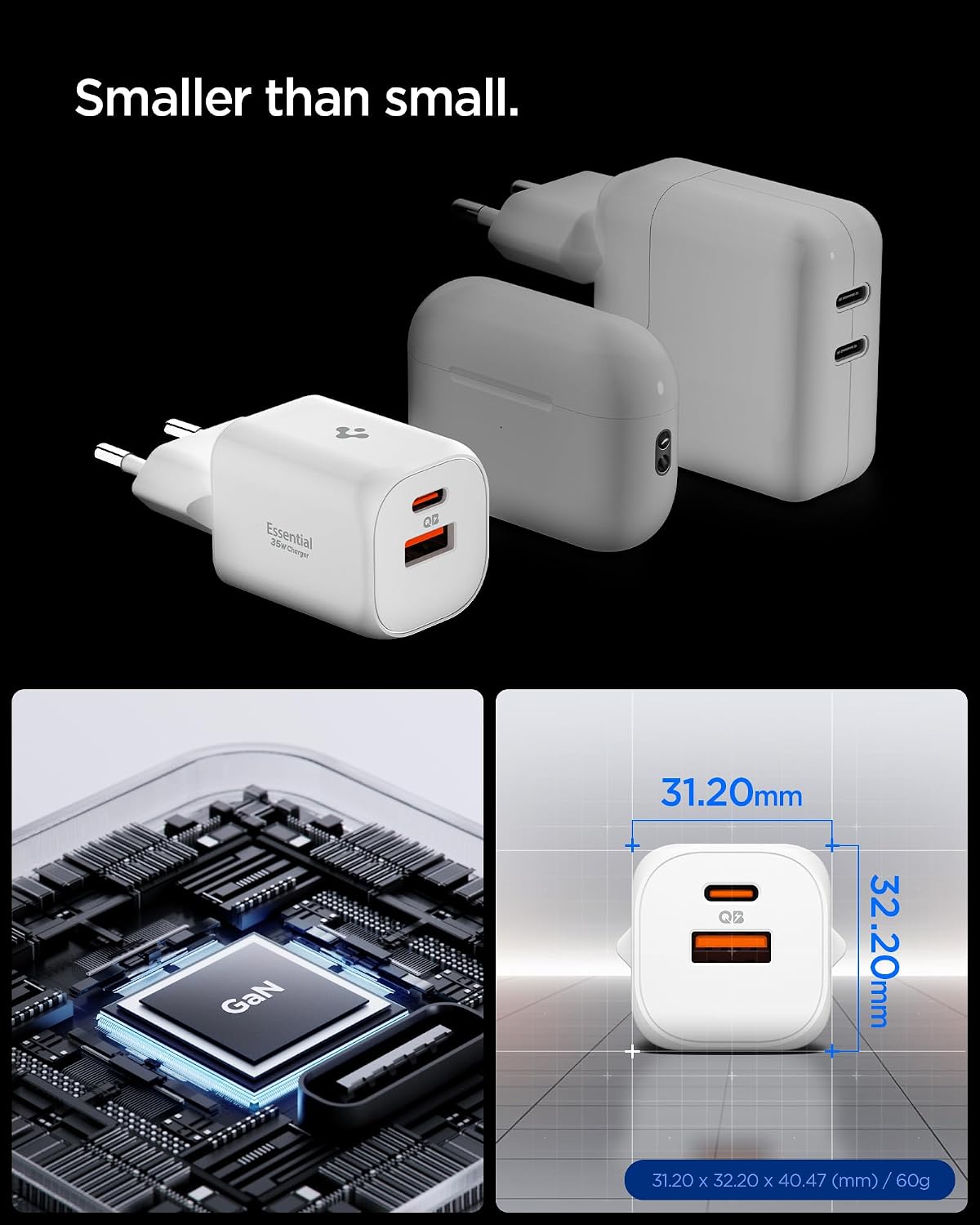 Thumbnail 3 de Spigen ArcStation Essential 35W Caricatore auto USB-C 2 porte