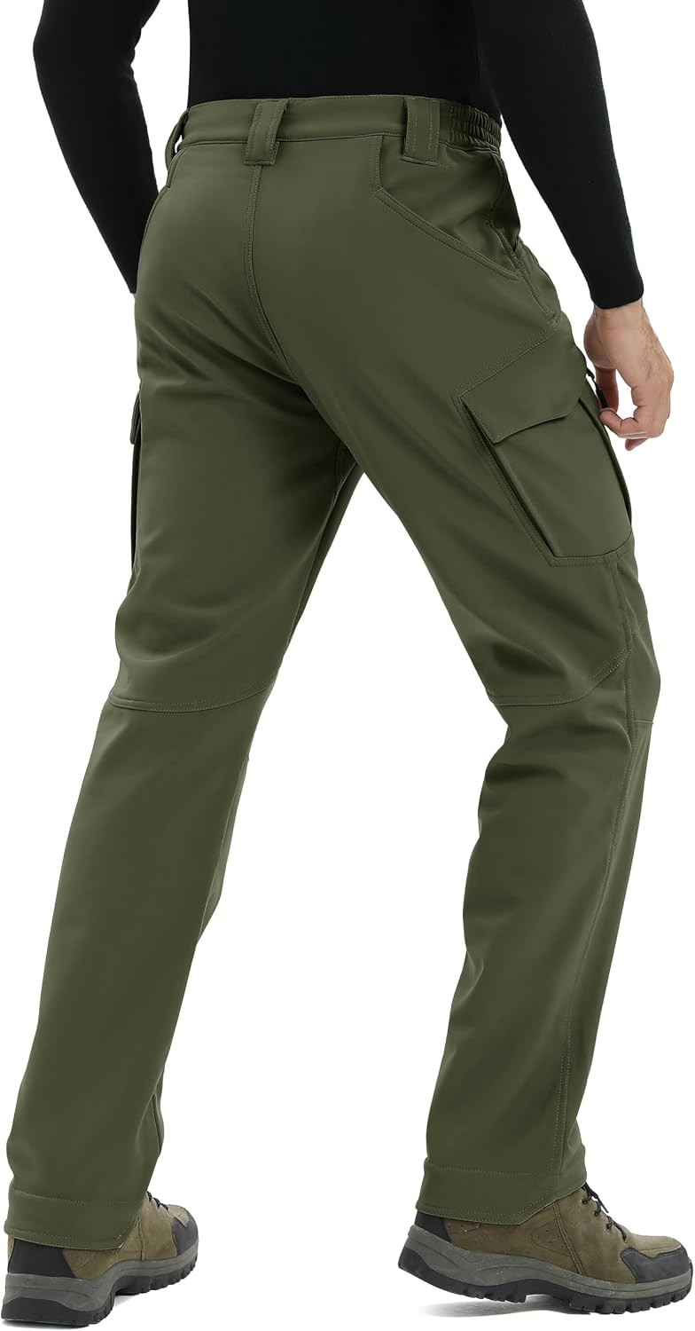 Detalle 2 de TACVASEN Men's Winter Pants, 8 Pockets, Fleece-Lined Softshell