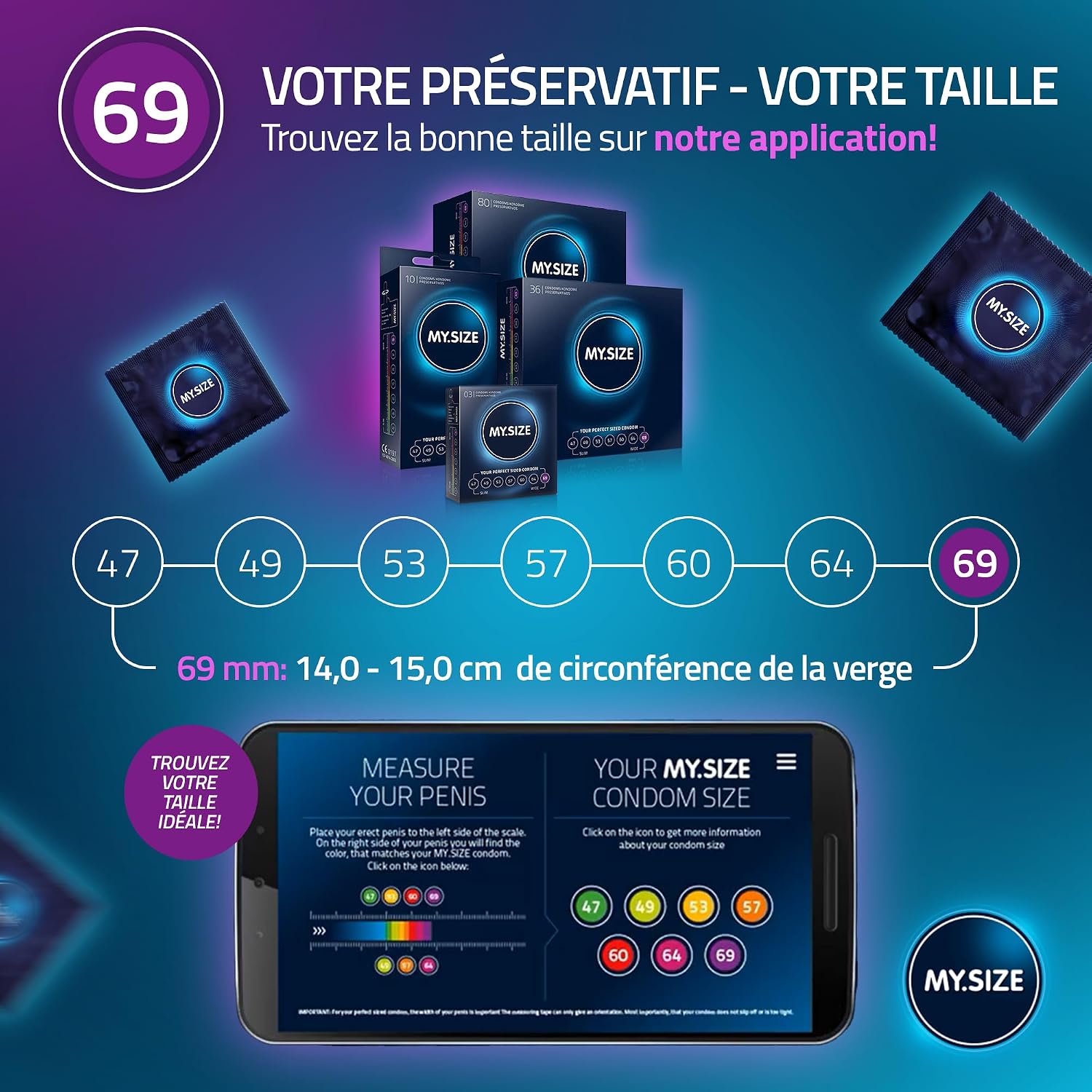 Thumbnail 3 de MY.SIZE Classic préservatifs 69 mm ⚙