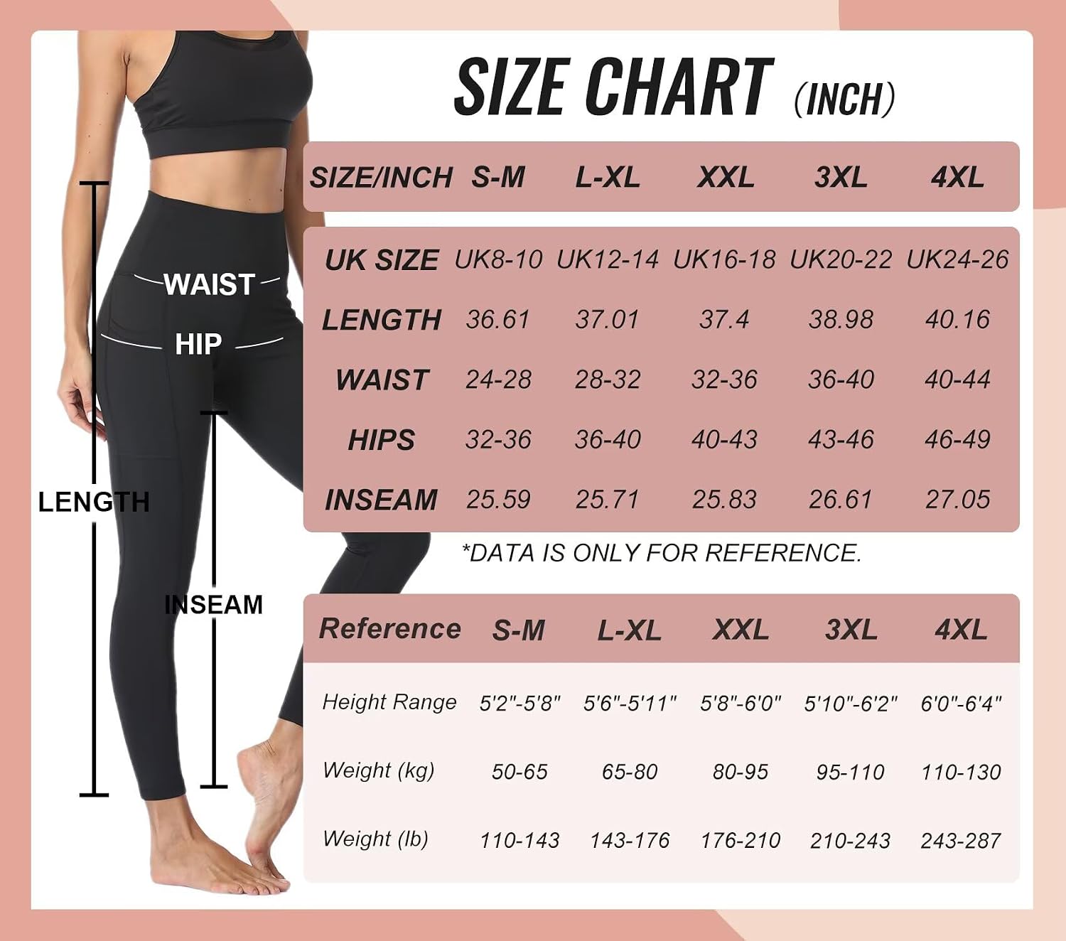 Thumbnail 4 de CAMPSNAIL Leggings for Women UK with Pockets High Waisted Yoga Pants 🧘♀