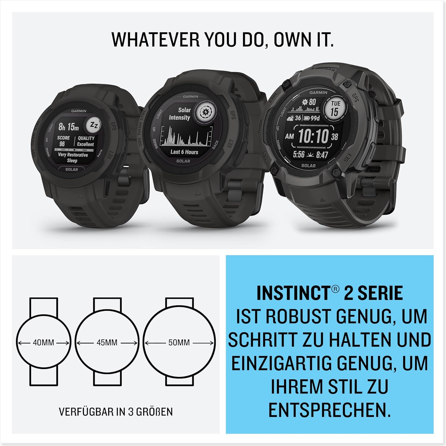 Thumbnail 6 de Garmin Instinct 2X Solar 50 mm – GPS-Smartwatch mit Solar-Laden, Multi-Satellitenempfang und Trainingszustand