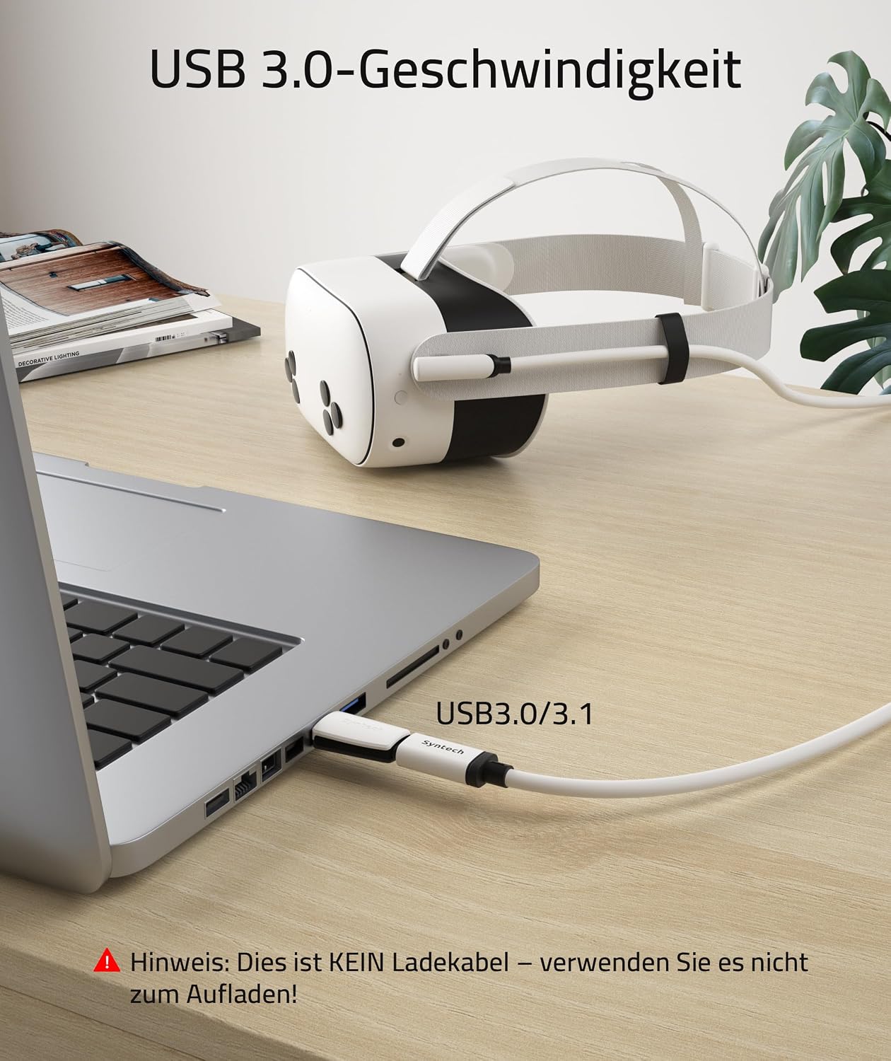 Thumbnail 2 de Syntech 5 m Link-Kabel mit USB-3.0-Adapter für Meta Quest 3/3S/2/Pro & Pico 4