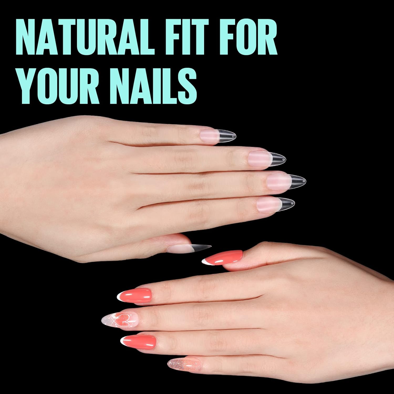 Thumbnail 5 de TOMICCA Capsules d’ongles gel souple Amande Court (12 tailles, 240 pièces) pour pose américaine