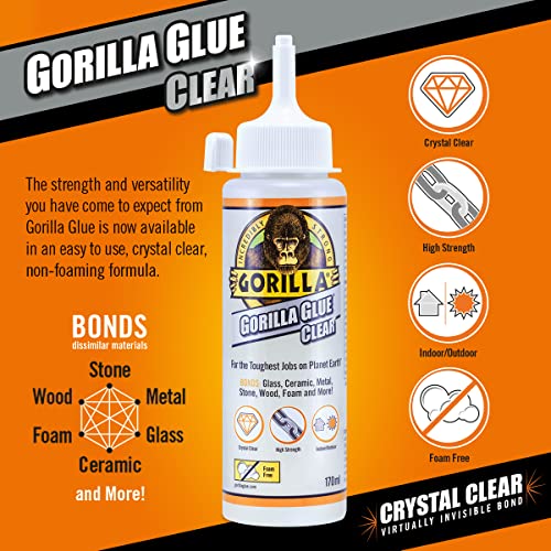 Detalle 2 de Gorilla Glue Clear 110ml — a versatile, crystal-clear adhesive with non-expanding formula
