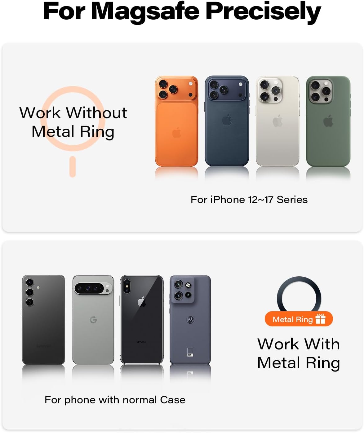 Detalle de A2C Gym Magnetic Phone Holder – Dual Strong Magnets for iPhone 17/16/15 Series