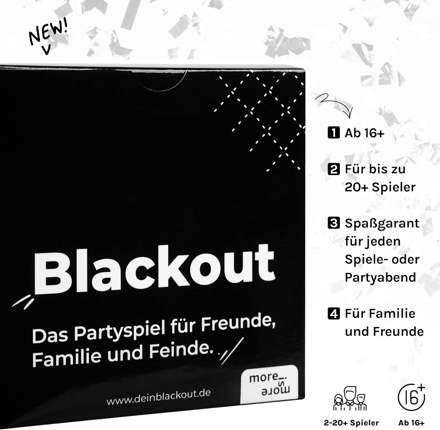 Thumbnail 1 de More is More Blackout Partyspiel 55 Karten 🎲
