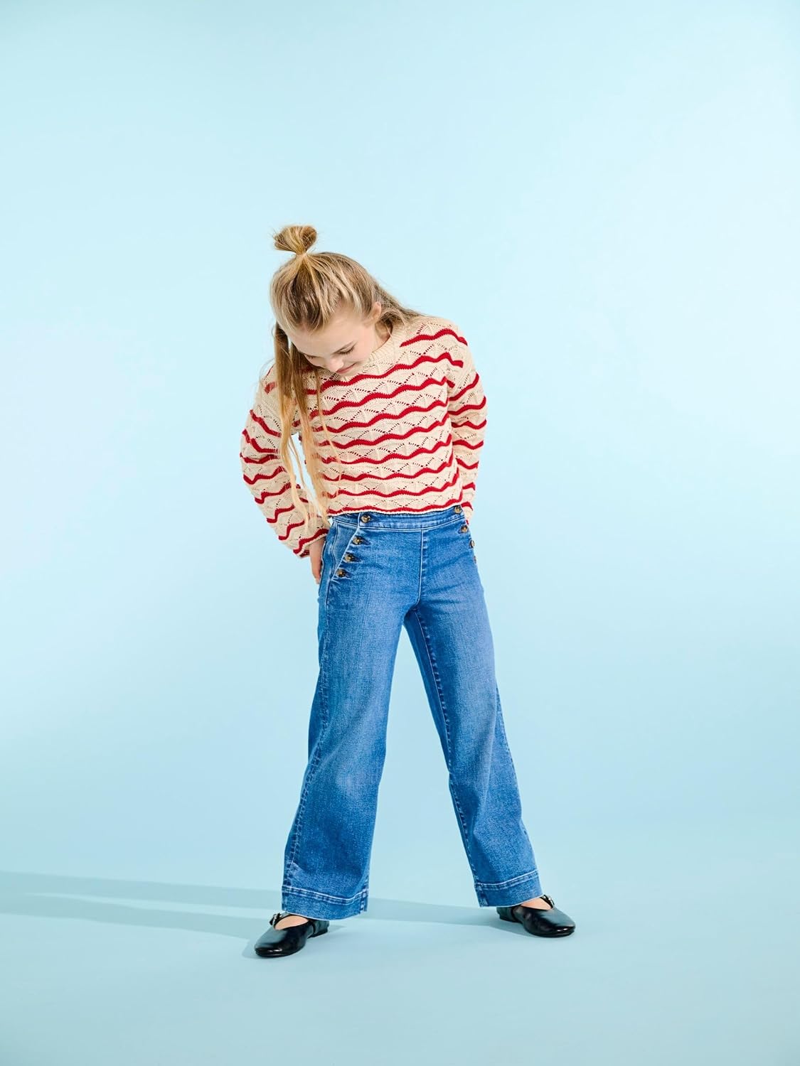 Detalle de Only Jeans da Ragazza a Gamba Larga KOGMADISON Vita Alta Ampio Taglio Gamba Jeans