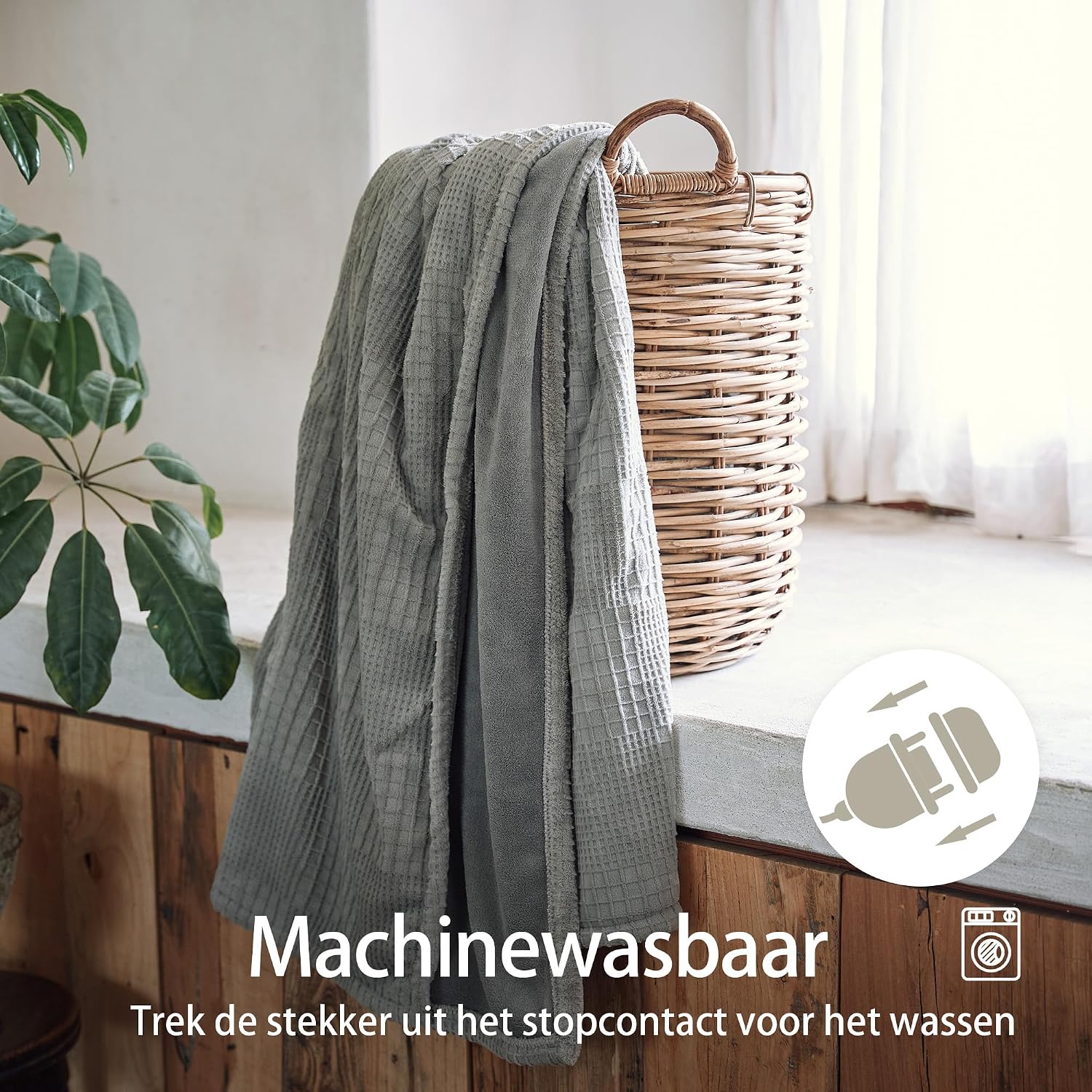Thumbnail 5 de Texciting JSEU1 elektrische deken 130 x 180 cm, 9 warmtestanden, grijs