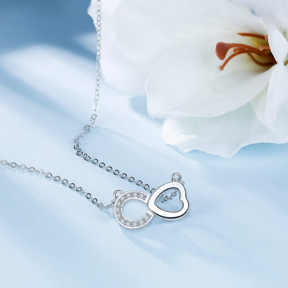 Detalle 1 de Viwind Kette 925 Sterling Silber Infinity Herz