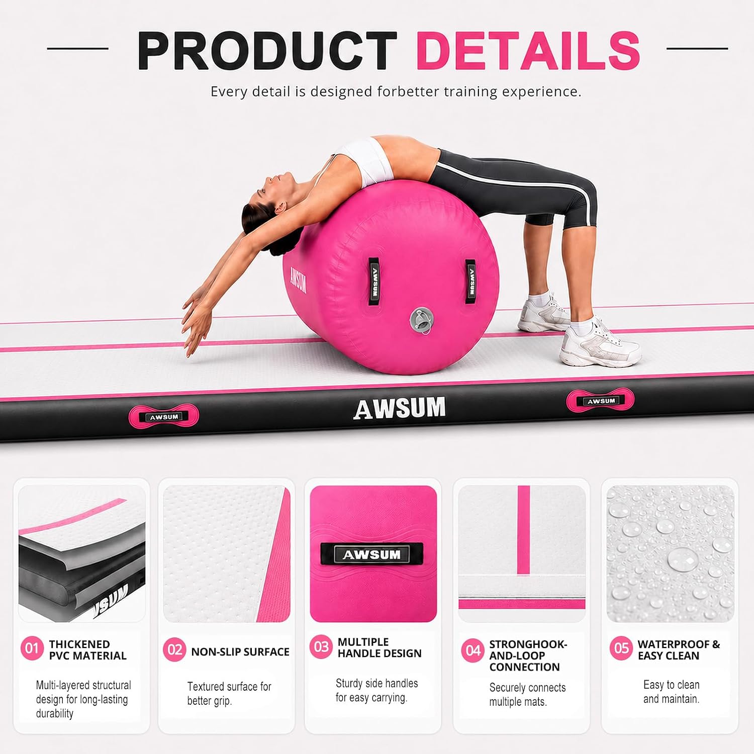 Detalle 1 de AWSUM Inflatable Gymnastics Mat 1000D Fabric