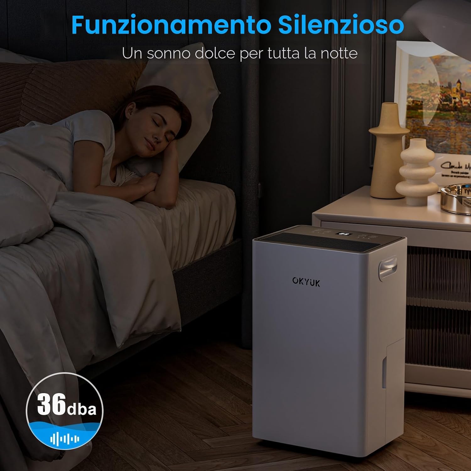 Detalle 2 de OKYUK Deumidificatore 20L casa 🏠