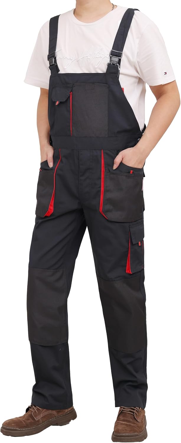 Detalle de WORK IDEA werkbroek voor heren met kniezakken, hamerlus en grote achterzak