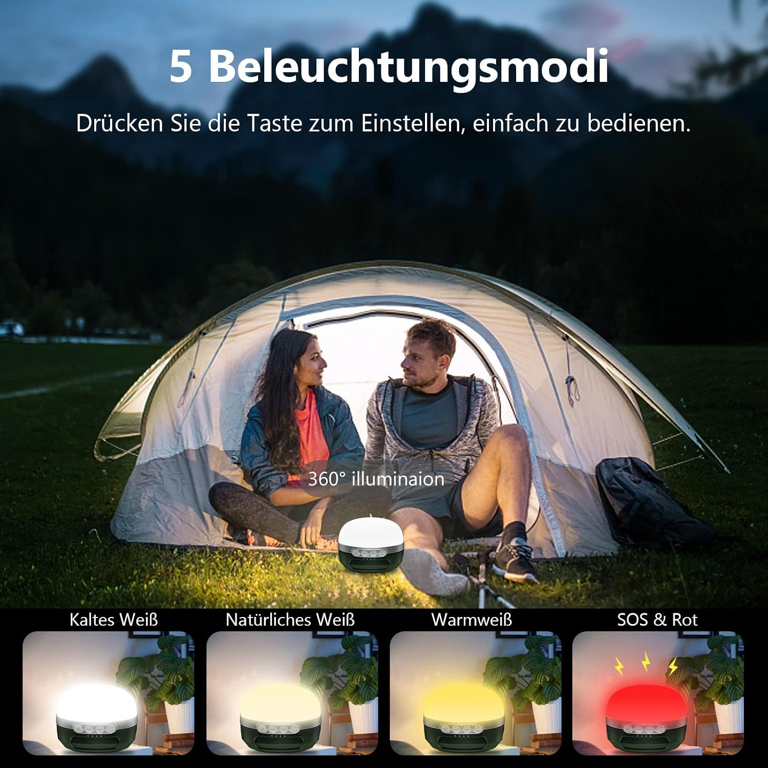 Thumbnail 1 de LED Campinglampe 8400 mAh mit RGB