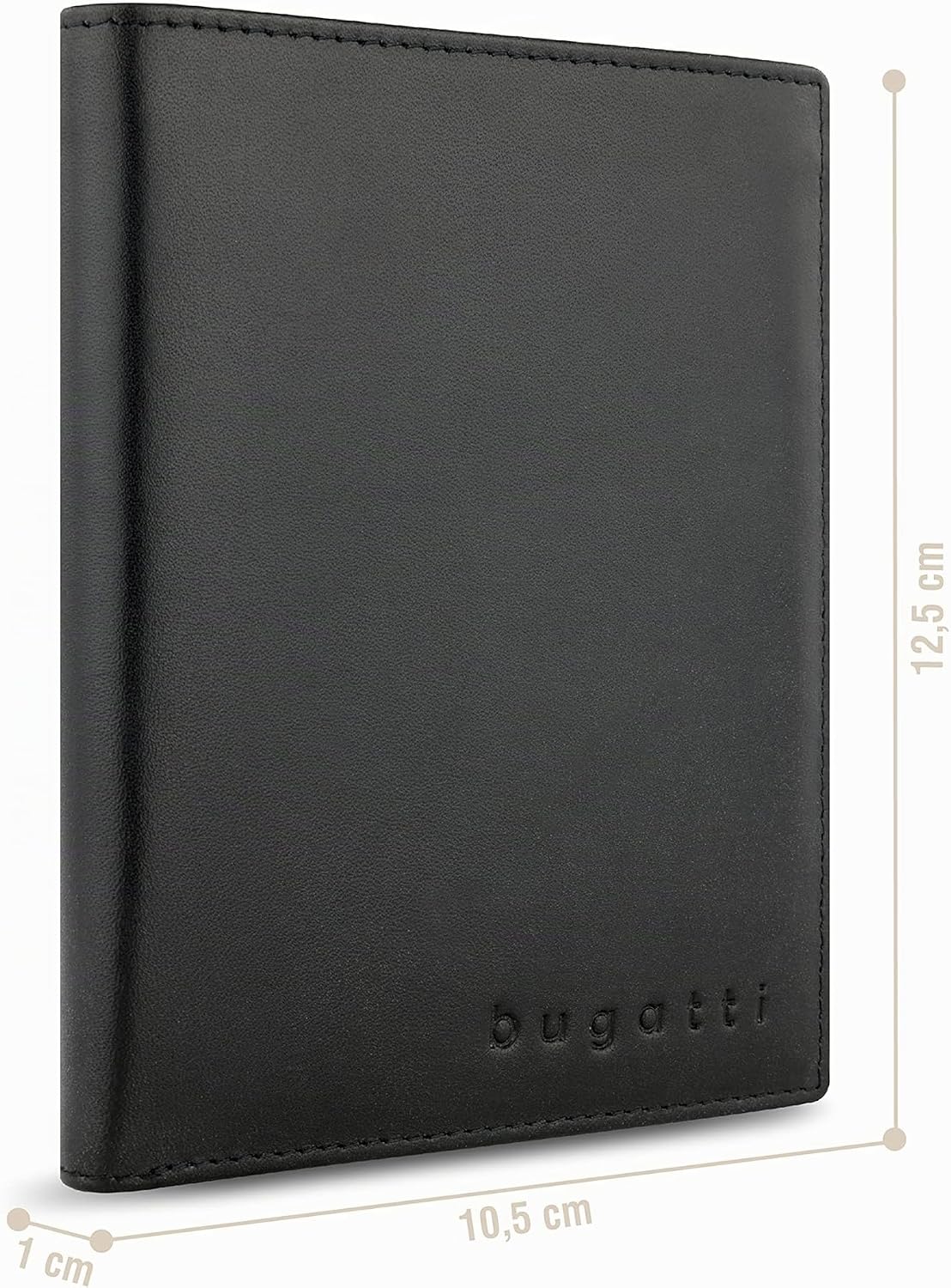 Detalle 2 de Bugatti Super Slim portafoglio RFID in vera pelle Nero – ultra sottile e tascabile