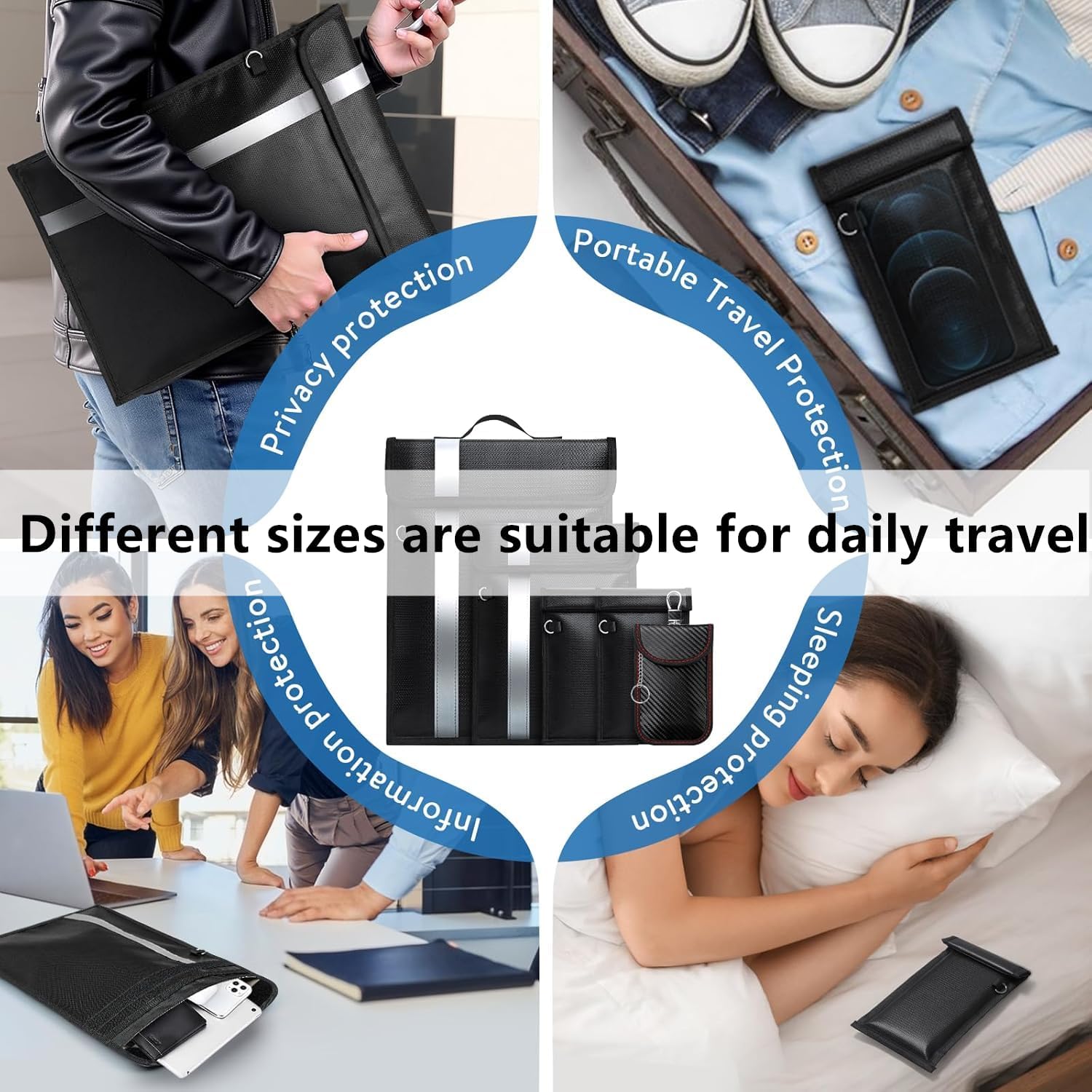 Thumbnail 6 de Faraday Bags EMP Proof – 5-Pack Ultra-Portable Shielded Bags for Phones, Tablets, Laptops, and Car Keys