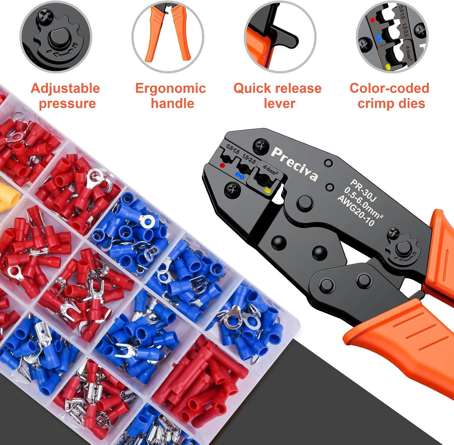 Detalle de Preciva Ratchet Crimping Tool 0.5-6mm²