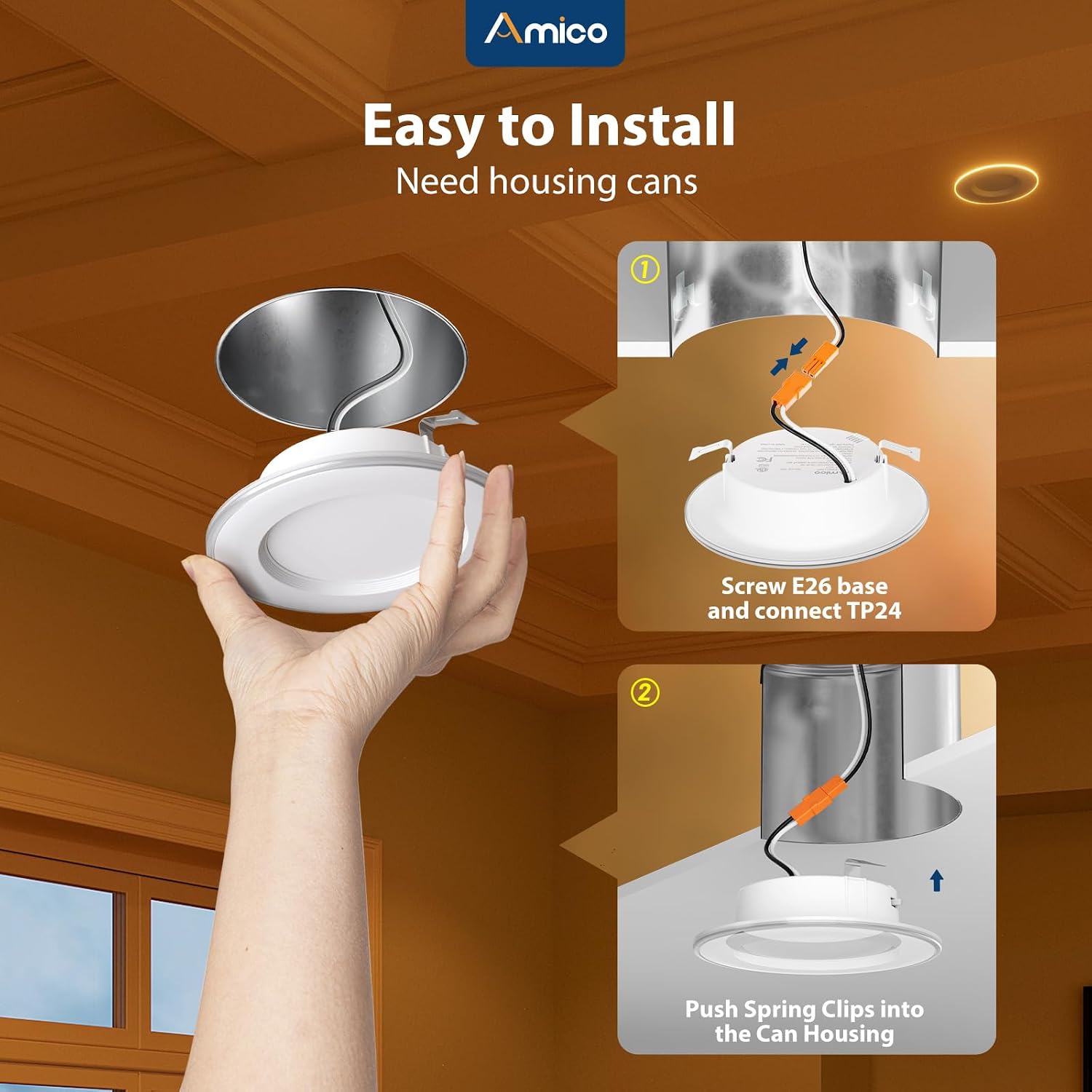 Detalle de Amico 4-inch LED retrofit recessed lights