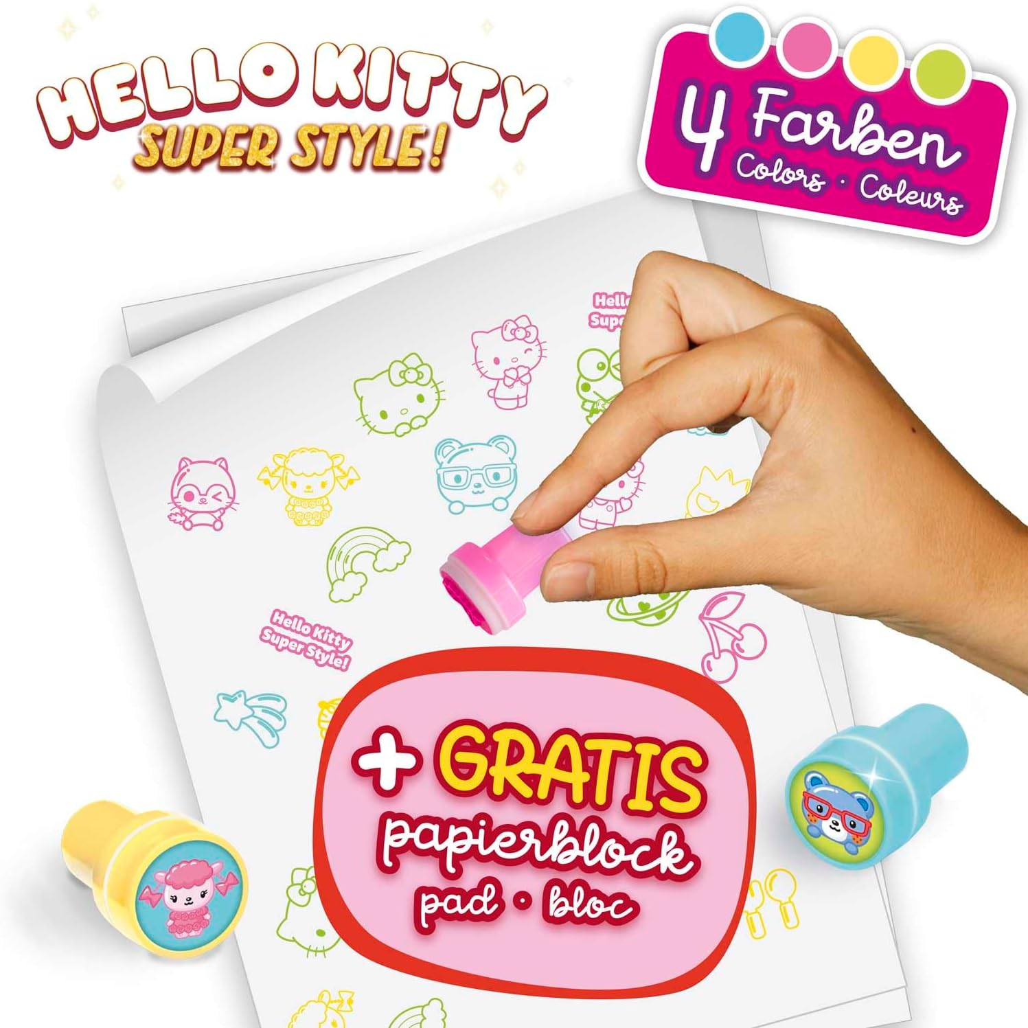 Thumbnail 4 de CRAZE 20 Sellos de Hello Kitty para Niños 🐱 Con Bloc y Tinta Lavable