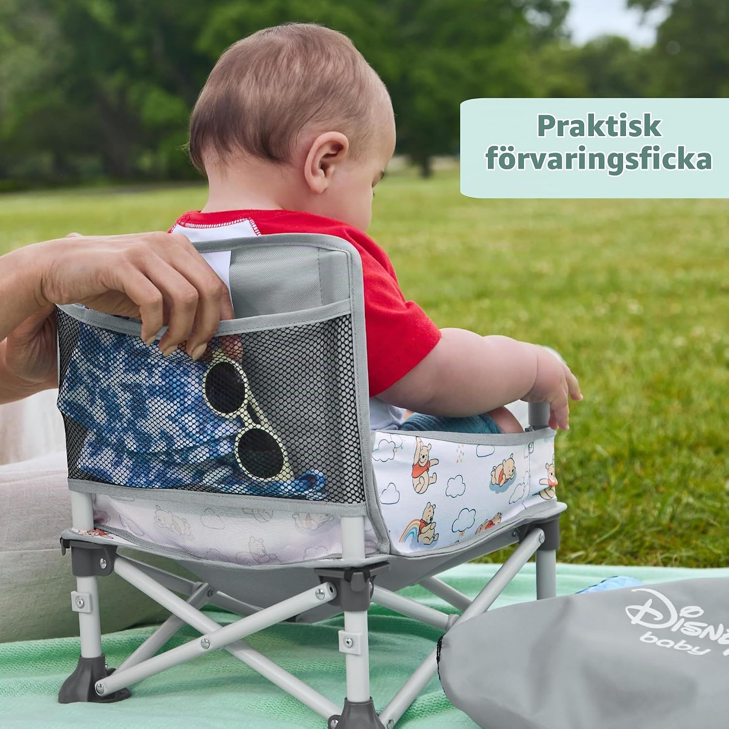 Detalle 1 de Bright Starts Disney Nalle Puh Pop 'N Sit – portabel golvstol med bricka
