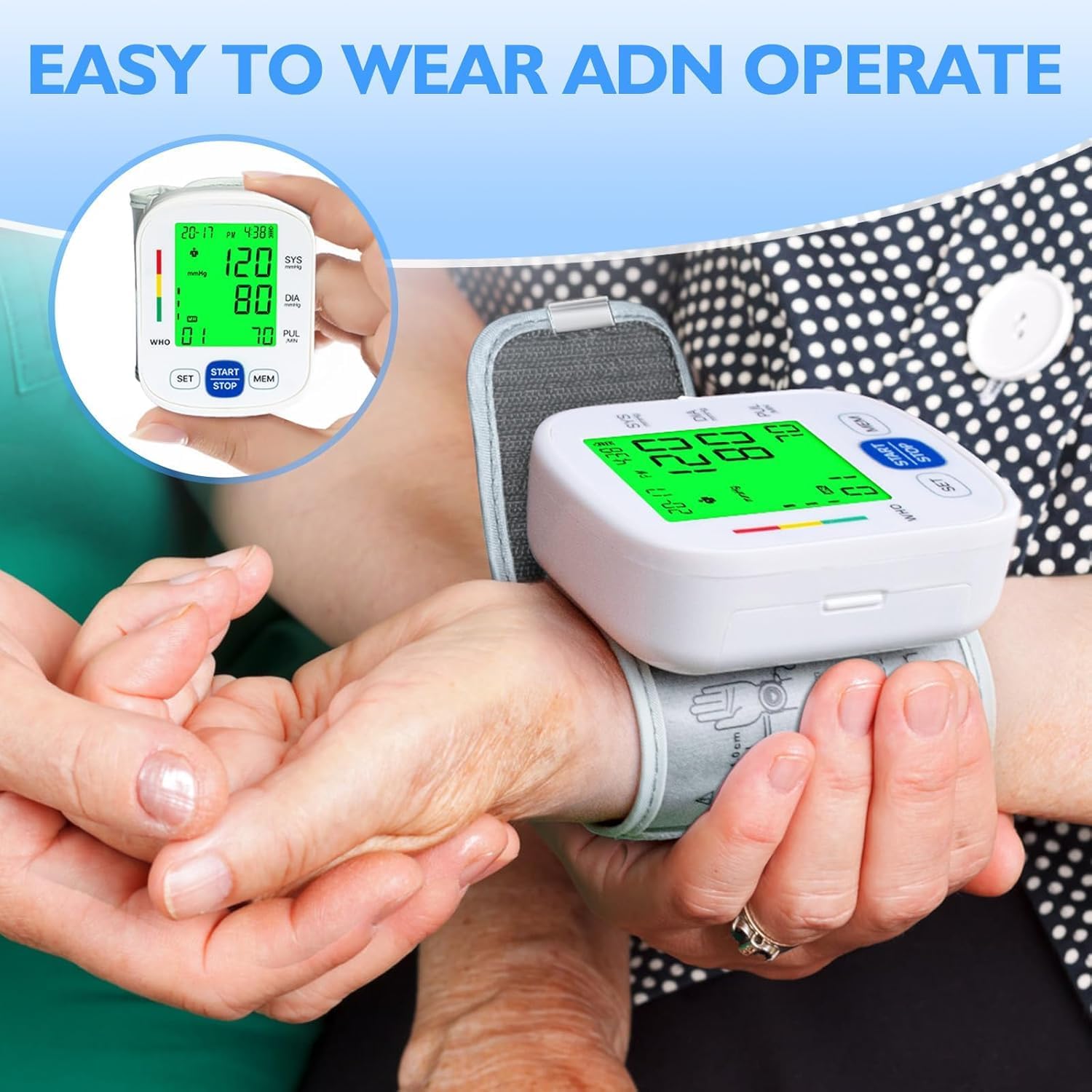 Detalle 2 de FACEIL BSX325 Wrist Blood Pressure Monitor with Adjustable Cuff and 2-User Memory