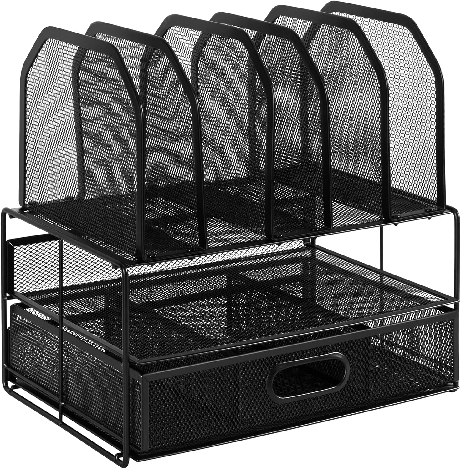 Thumbnail 2 de Amazon Basics Mesh Desk Organizer with Sliding Drawer and Double Tray