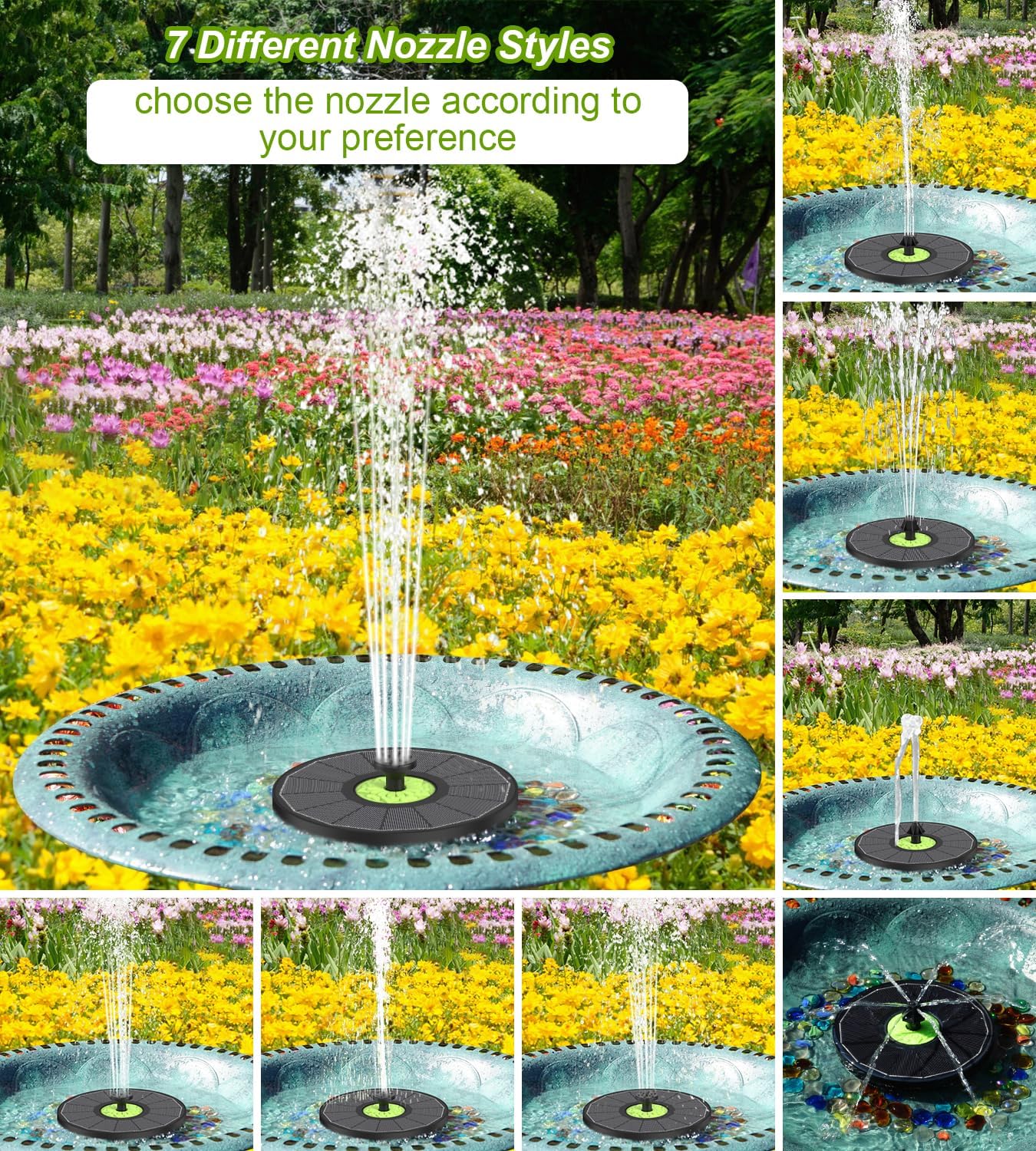 Thumbnail 3 de SZMP Solar Springbrunnen 3.5W Glas Teichpumpe